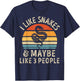 I Like Snakes and Maybe 3 People Snake Reptile Lover Retro T-Shirt - T-Shirt | Navy