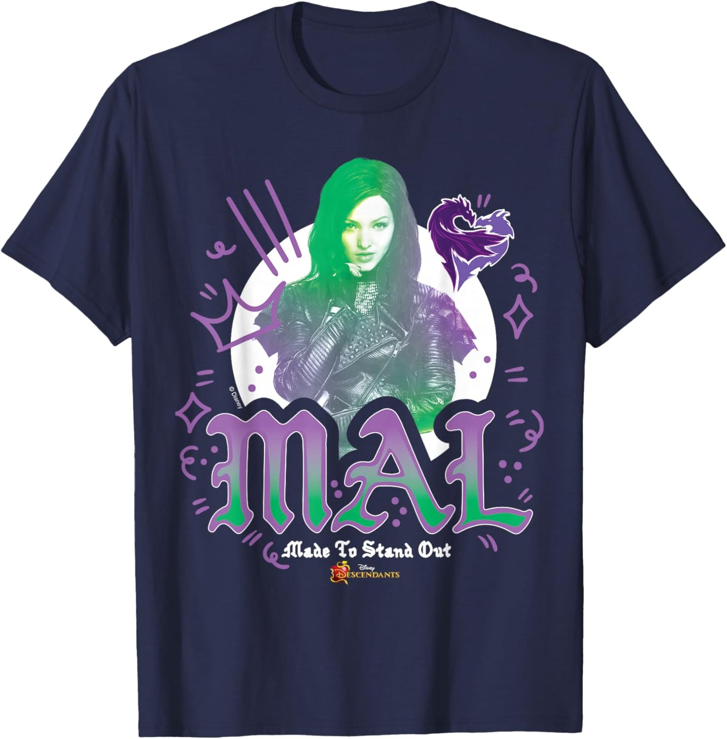 Descendants - Mal Made to Stand Out T-Shirt - T-Shirt | Navy