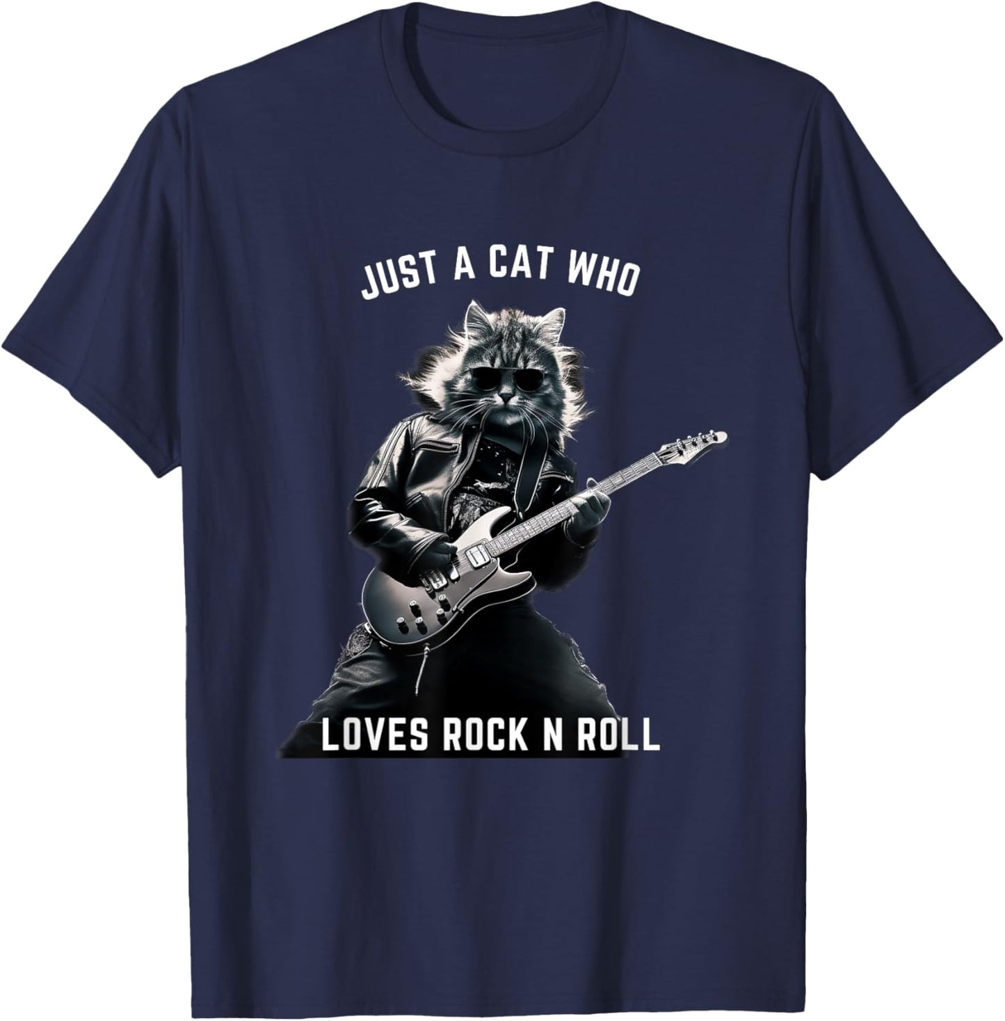 Just a cat that loves rock n roll Women Kids T-Shirt - T-Shirt | Navy