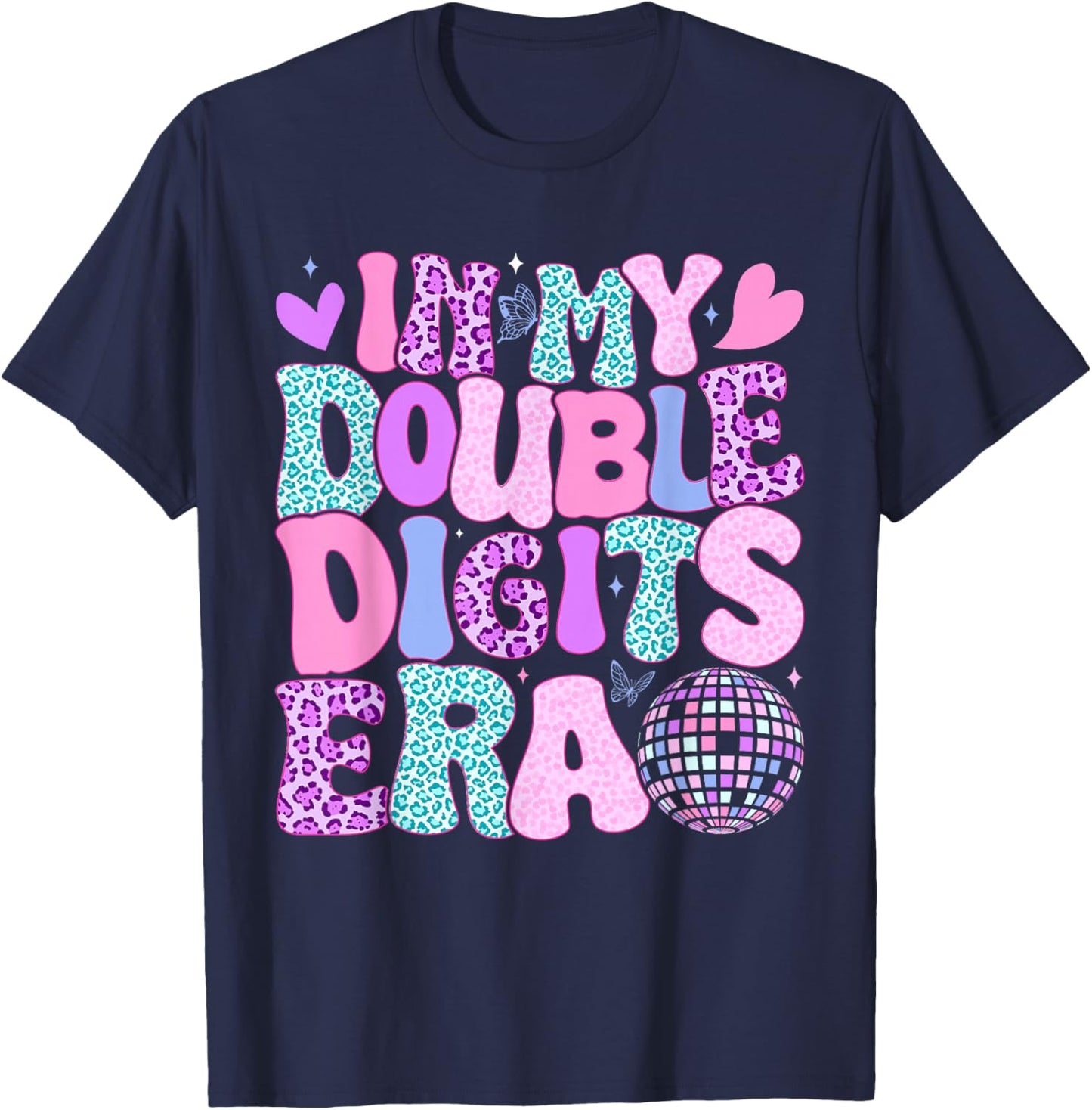 in My Double Digits Era Retro 10 Year Old 10th Birthday Girl T-Shirt - T-Shirt | Navy