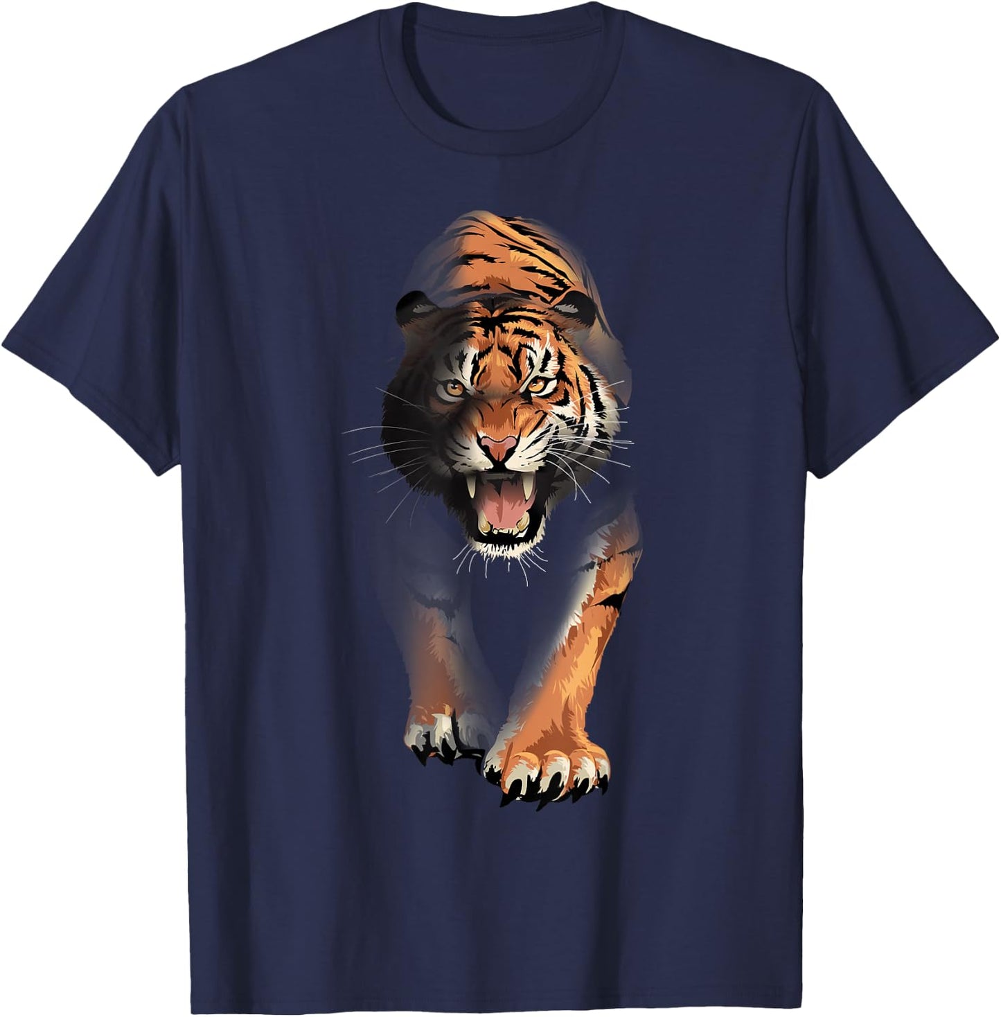 tiger walking for lovers tigers Eyes Animal Wildlife big cat Women Kids T-Shirt - T-Shirt | Navy