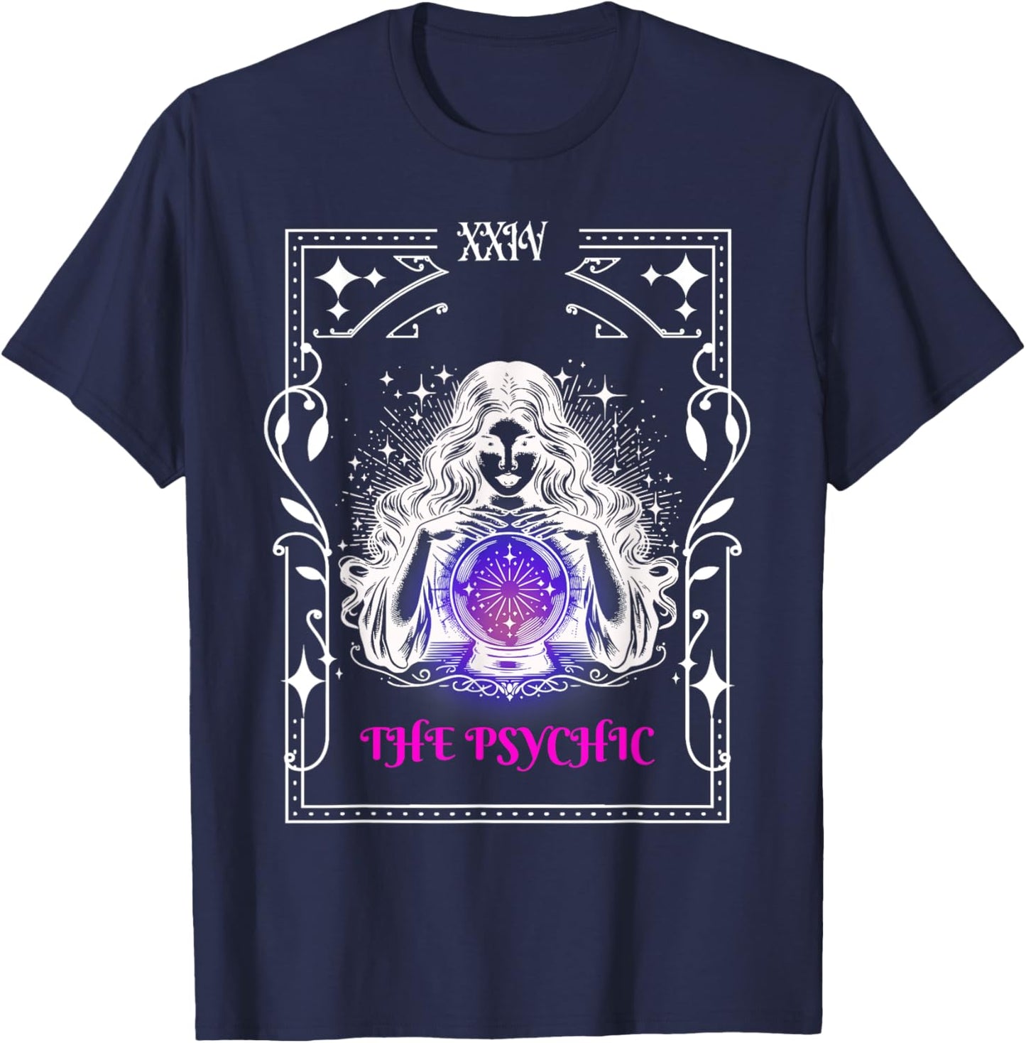 The Psychic Reader Gypsy Women Tarot Ball Reader T-Shirt - T-Shirt | Navy