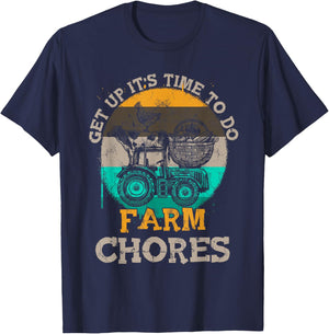 Get Up Its Time To Do Farm Chores Farm-Girl Timesup Farming T-Shirt - T-Shirt | Navy
