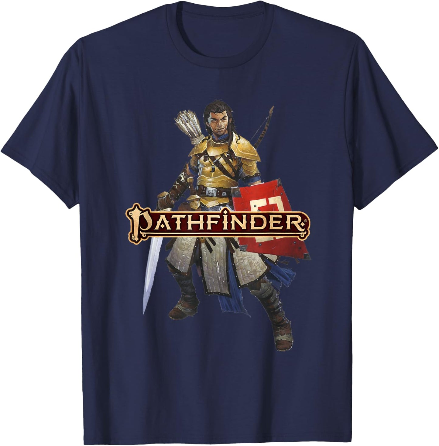 Pathfinder: Valeros the Fighter T-Shirt - T-Shirt | Navy