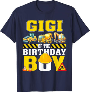 Gigi Of The Birthday Boy Construction Worker Birthday T-Shirt - T-Shirt | Navy