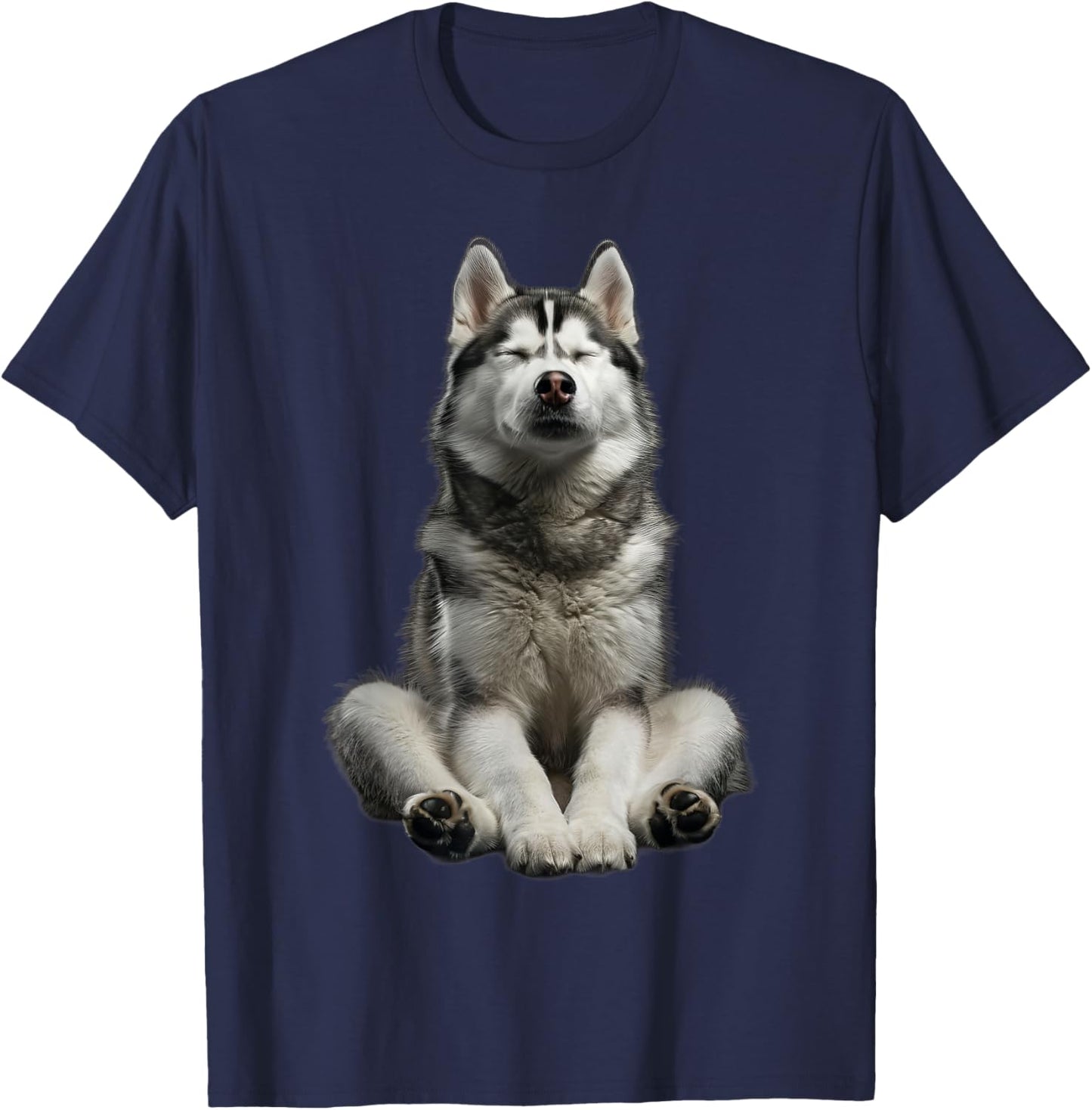 Siberian Husky Yoga T-Shirt - T-Shirt | Navy