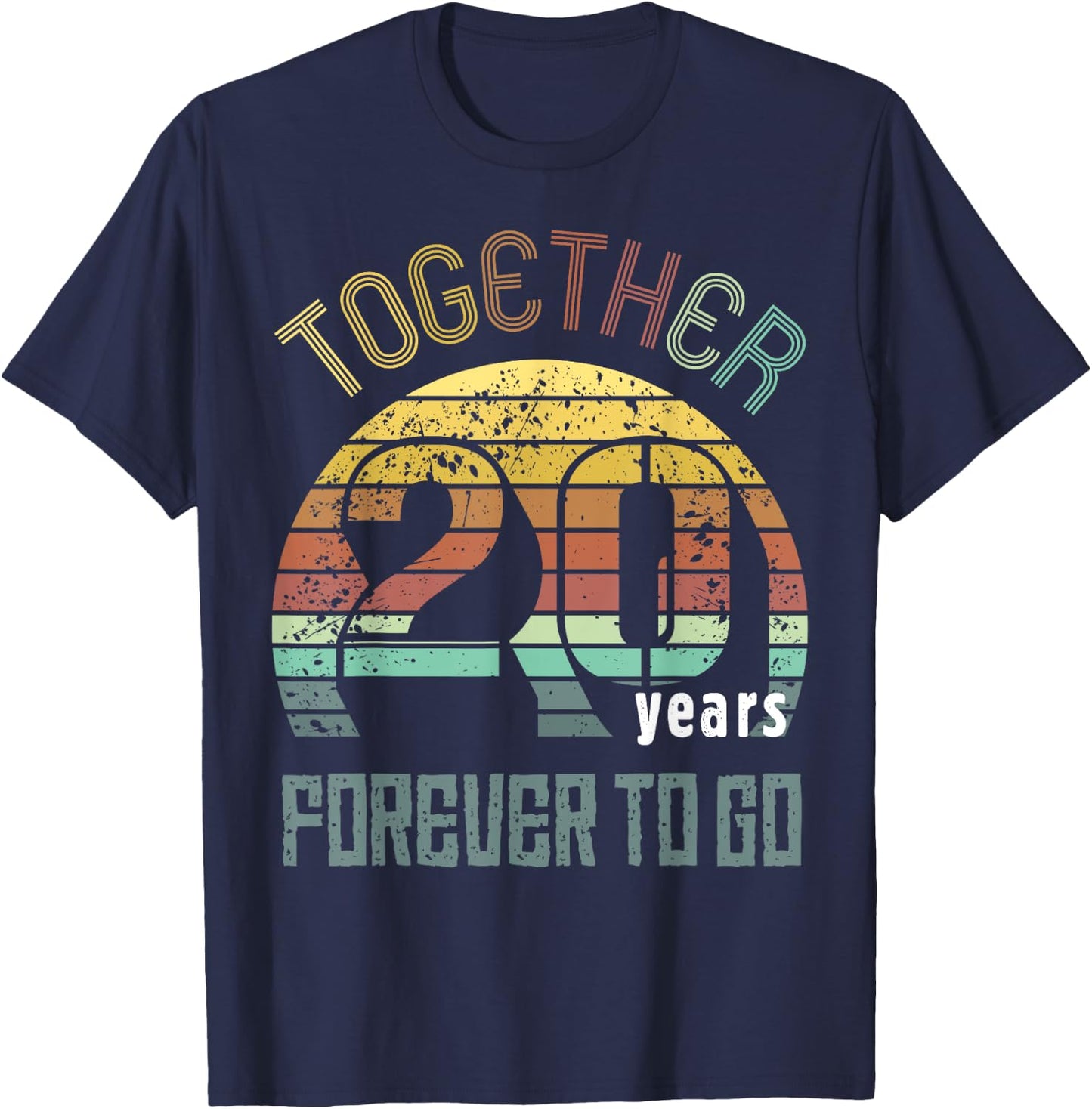 Twenty Years Wedding Anniversary Gifts For Couples Matching T-Shirt - T-Shirt | Navy