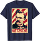 Friedrich Nietzsche Retro Propaganda T-Shirt - T-Shirt | Navy