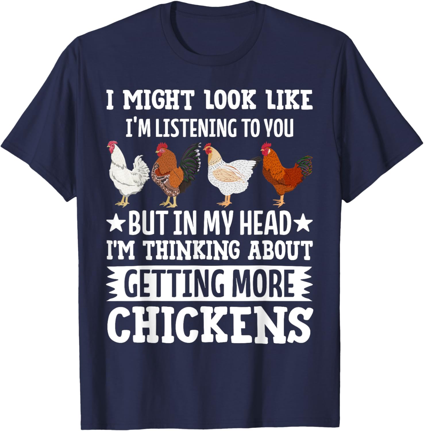 Funny Chicken Shirt Men Farmer Chicken T-Shirt - T-Shirt | Navy