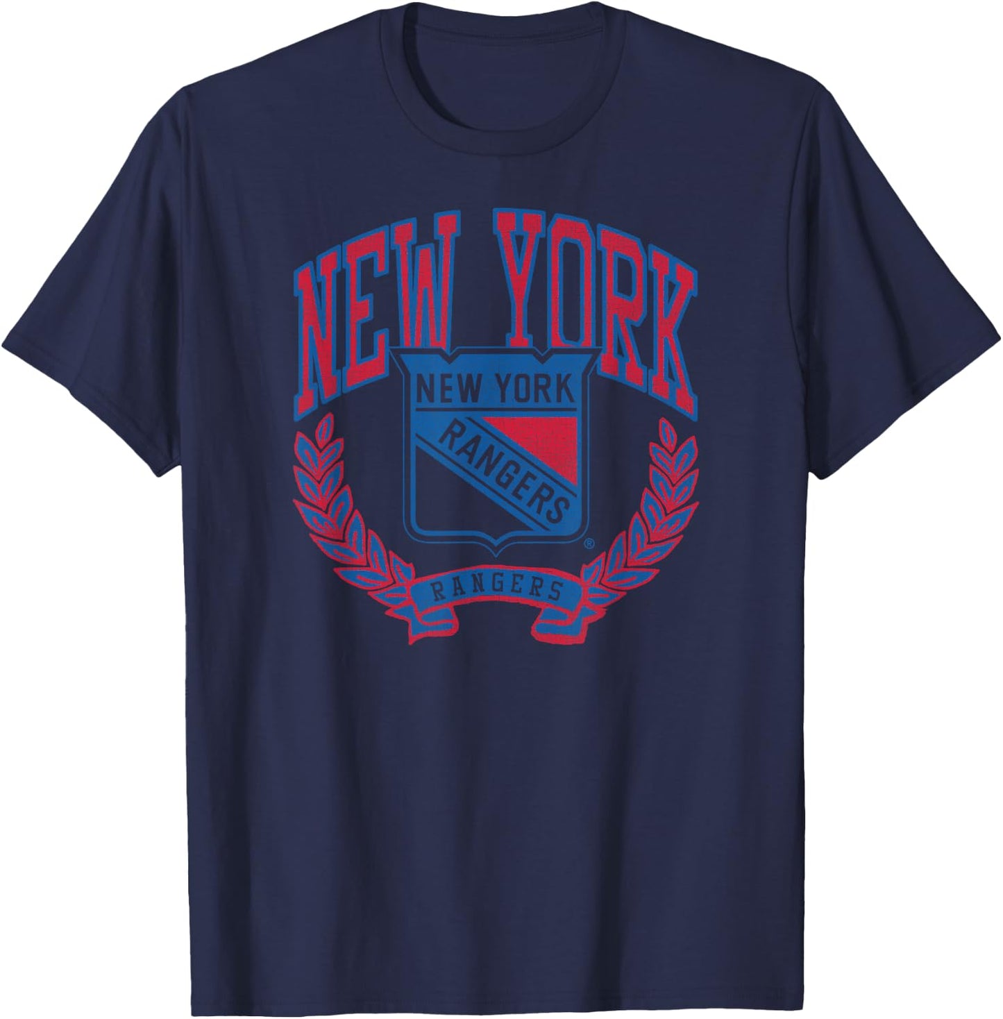 New York Rangers Vintage Victory White Officially Licensed T-Shirt - T-Shirt | Navy