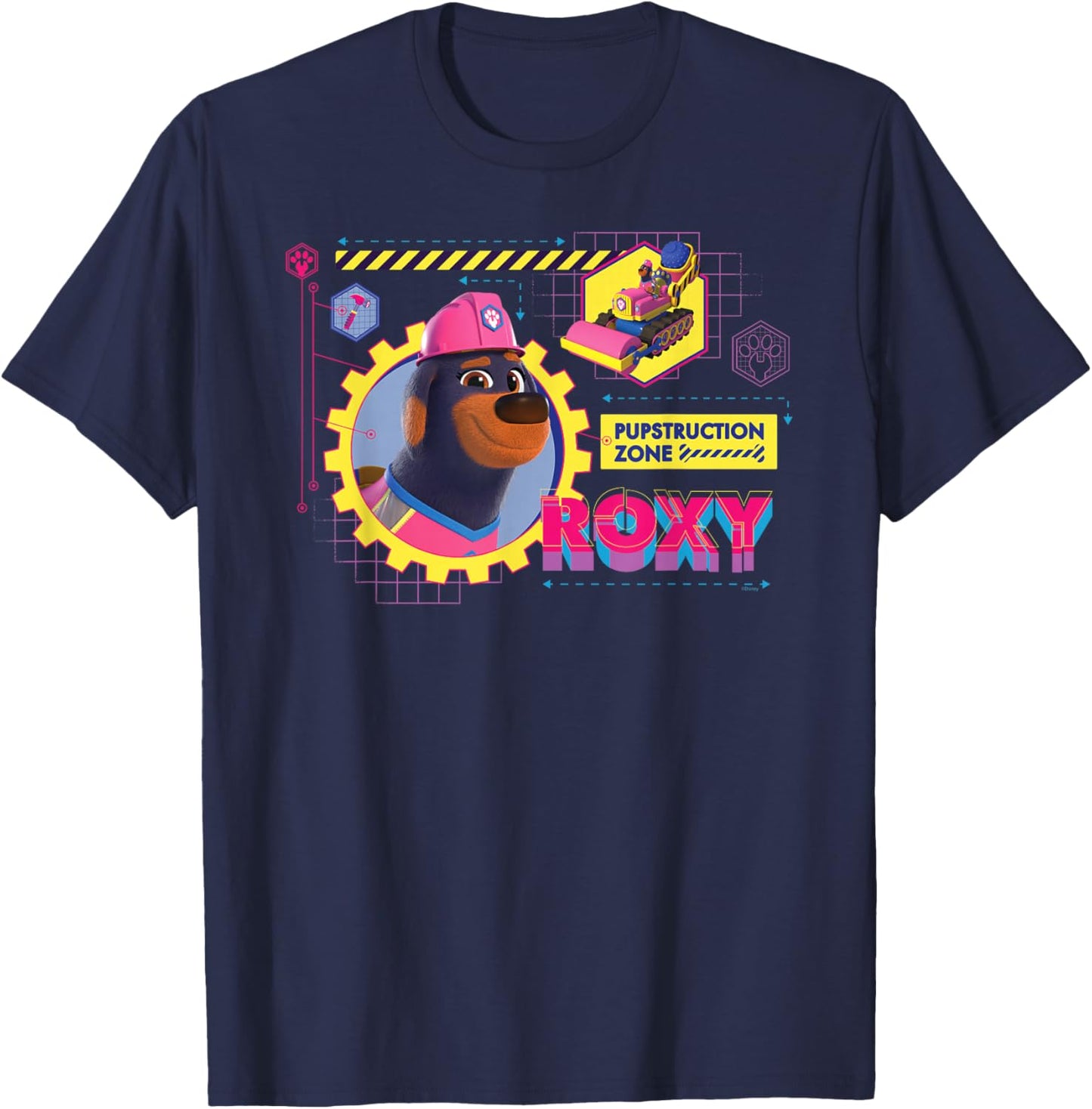 Disney Junior Pupstruction Zone Roxy Rottweiler Steamroller T-Shirt - T-Shirt | Navy
