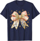 Jesus Christmas Coquette Bow Nativity Scene Christian Women T-Shirt - T-Shirt | Navy