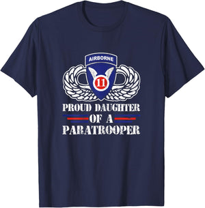 Proud Daughter Of 11th Airborne Division Veteran Paratrooper T-Shirt - T-Shirt | Navy