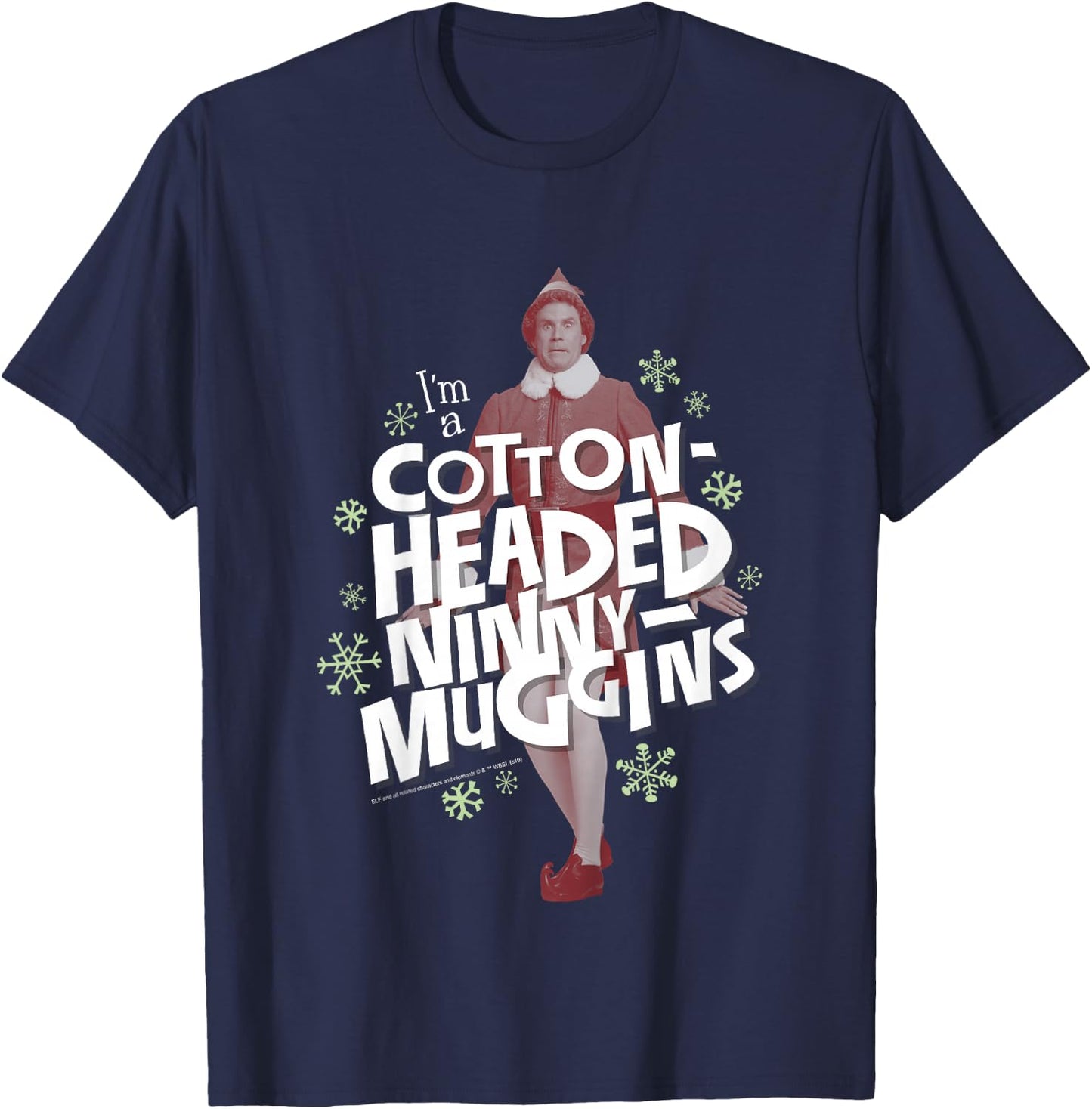 Kids Elf Buddy Cotton Headed Ninny Muggins Snowflake Poster T-Shirt - T-Shirt | Navy
