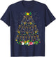 Funny Christmas Trombone Player Xmas Tree Music Lover Santa T-Shirt - T-Shirt | Navy