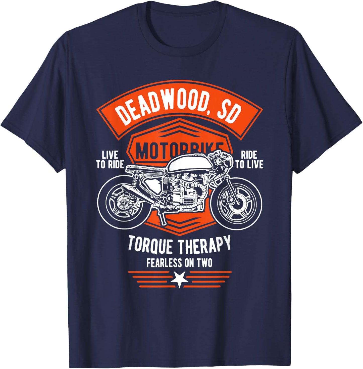 Deadwood South Dakota USA Motorcycle Design Souvenir T-Shirt - T-Shirt | Navy