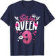 Birthday Queen 9 Year Old 9th Birthday It's My 9th Bday T-Shirt - T-Shirt | Navy