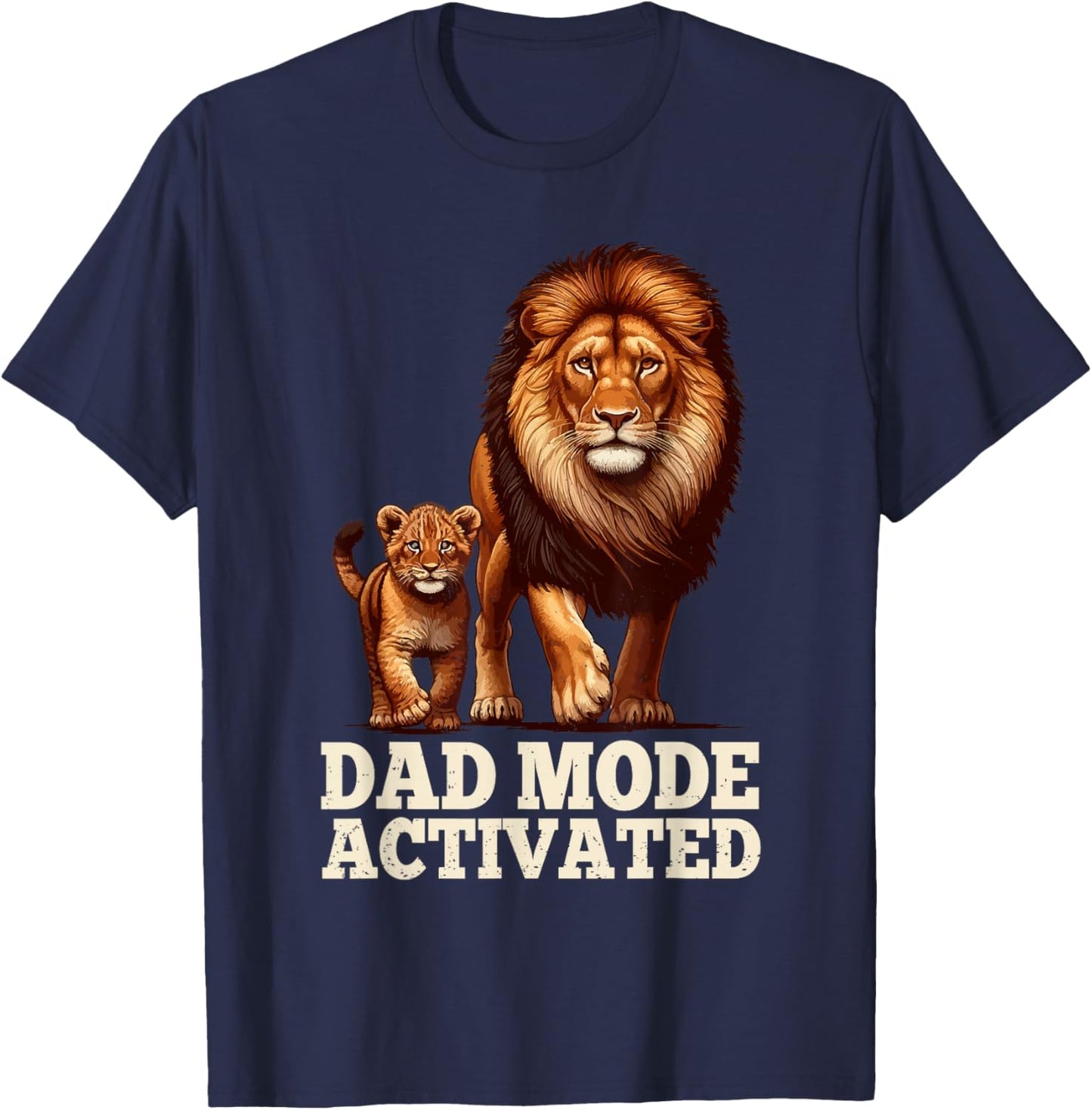 Dad Mode Activated Fathers Day Papa Daddy Husband Grandpa T-Shirt - T-Shirt | Navy