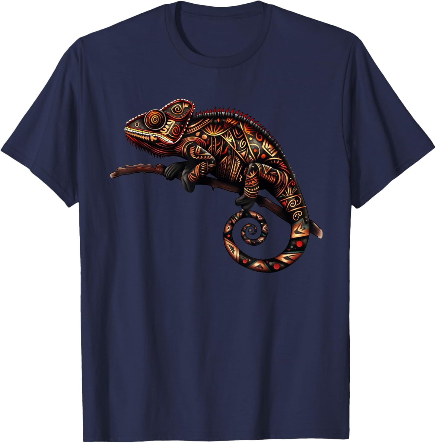 Tribal Hawaiian Chameleon Shirt - Hawaiian Tribal T-Shirt - T-Shirt | Navy