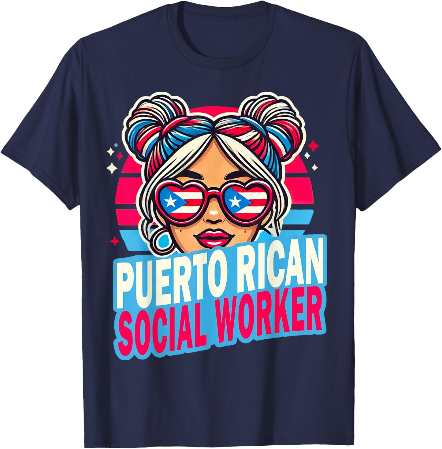 Puerto Rican Latina Social Worker MSW Masters Graduation T-Shirt - T-Shirt | Navy