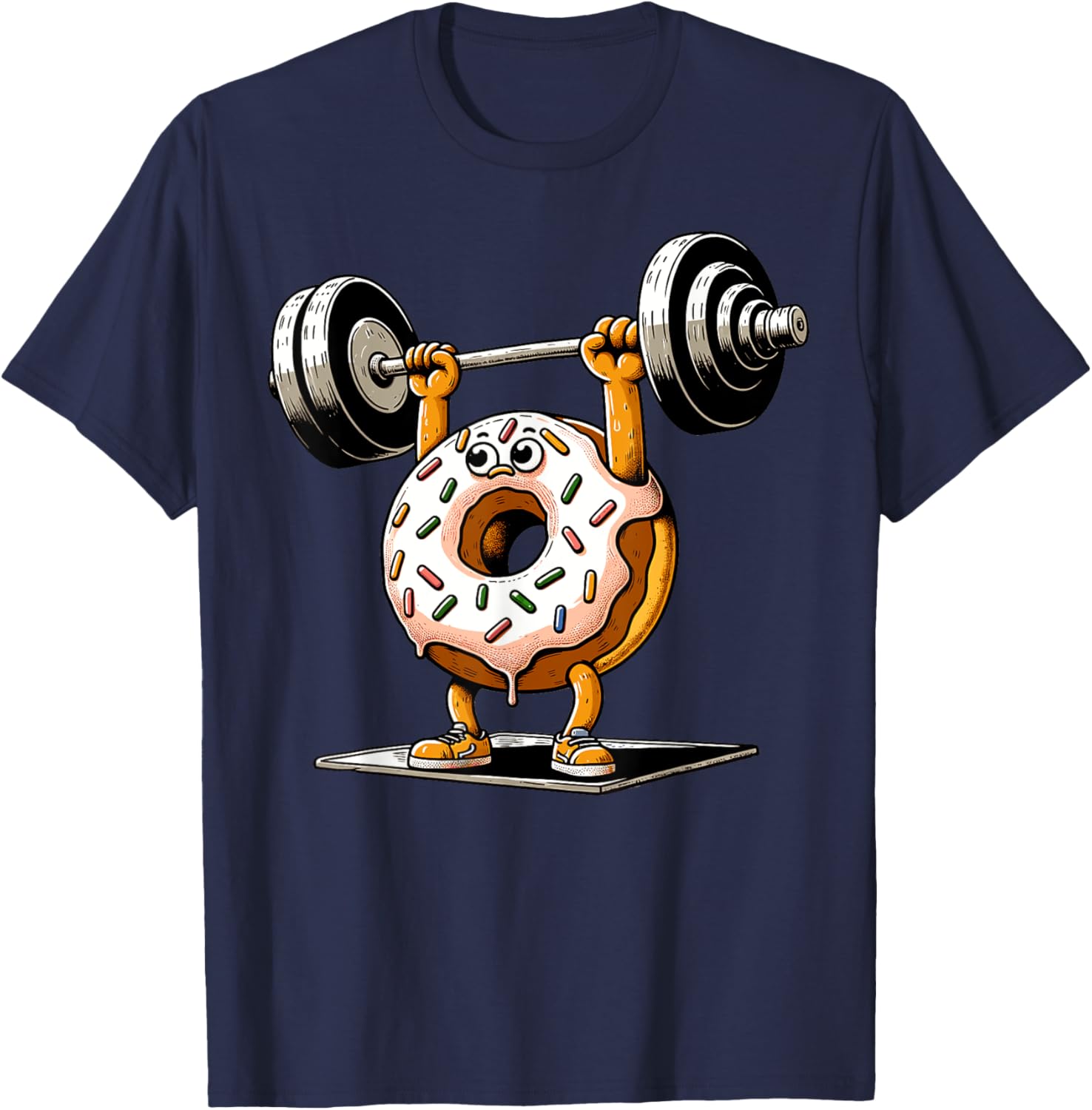 Weightlifting - Funny Fitness Workout Gym Donut Lover T-Shirt - T-Shirt | Navy
