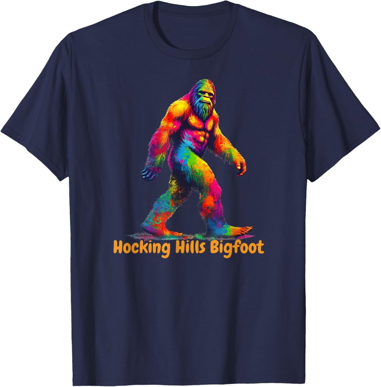Hocking Hills Bigfoot, for Hocking Hills Hippies, Tourist T-Shirt - T-Shirt | Navy