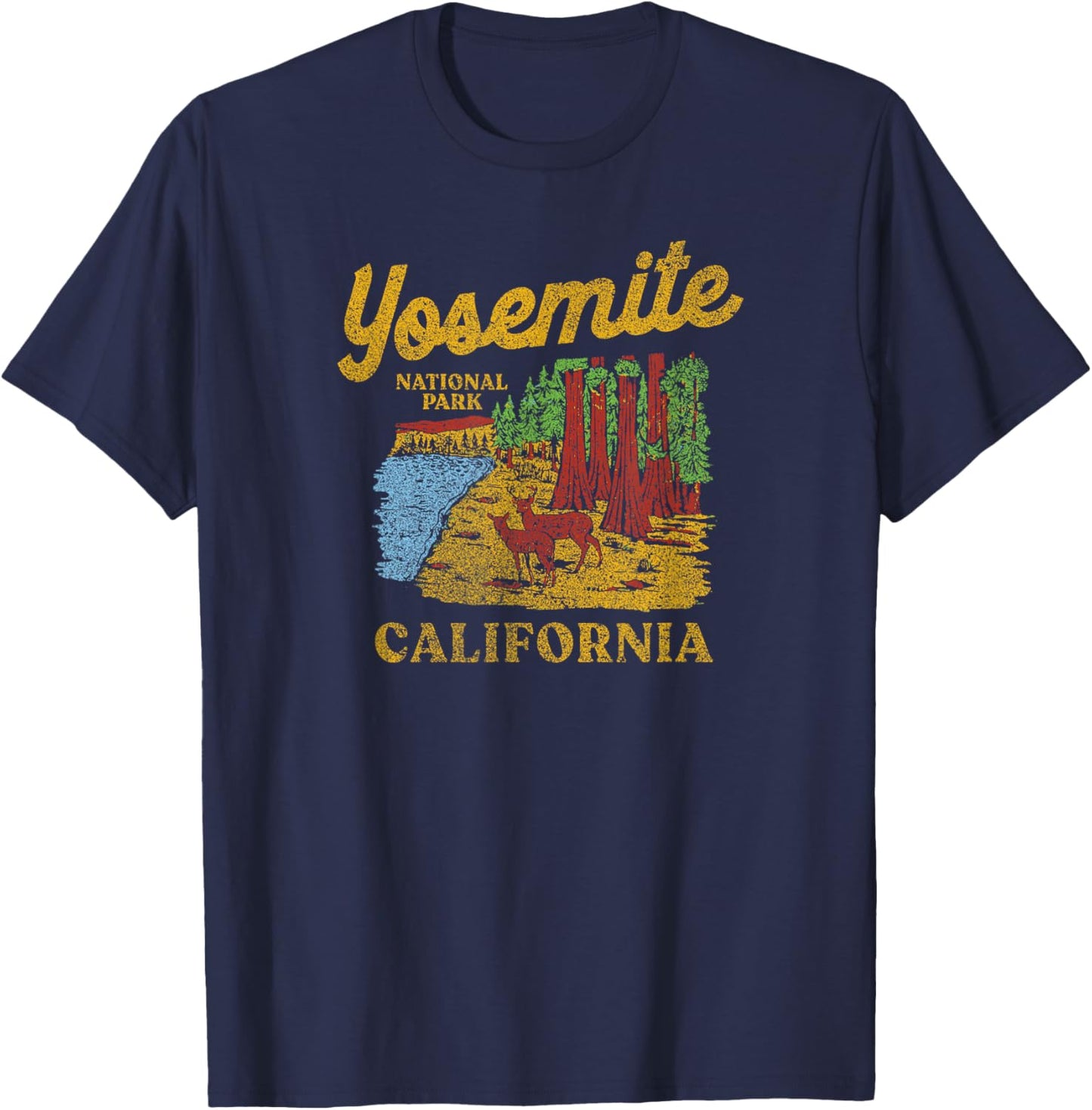 Yosemite National Park Redwoods Graphic T-Shirt - T-Shirt | Navy