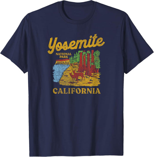 Yosemite National Park Redwoods Graphic T-Shirt - T-Shirt | Navy