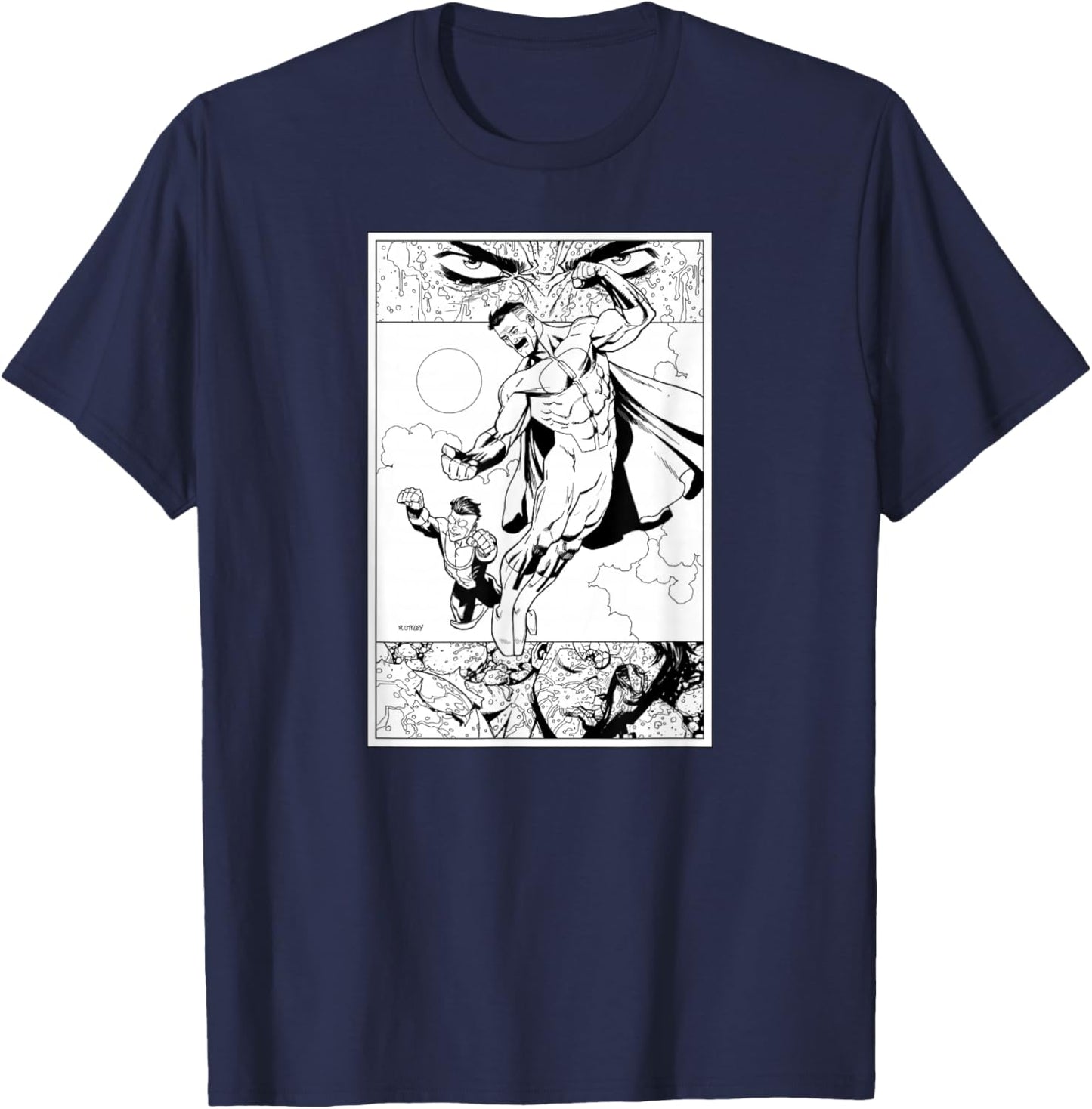 Invincible Omni-Man & Mark T-Shirt - T-Shirt | Navy