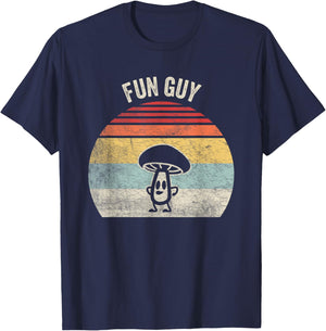 Vintage Fun Guy Fungi Shirt Funny Mushroom Fungus Humor T-Shirt - T-Shirt | Navy