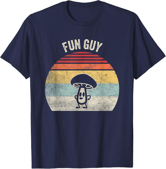 Vintage Fun Guy Fungi Shirt Funny Mushroom Fungus Humor T-Shirt - T-Shirt | Navy