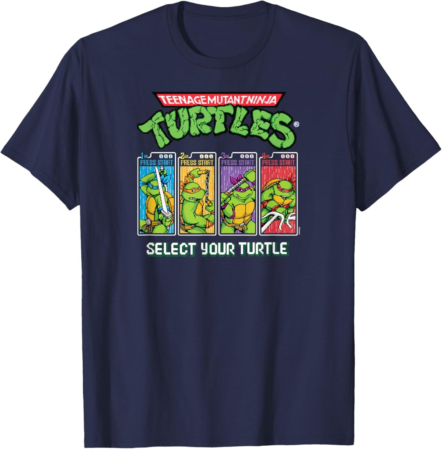 Teenage Mutant Ninja Turtles - Select Your Turtle Video Game T-Shirt - T-Shirt | Navy
