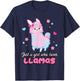 Llama Girl Shirt Just A Girl Who Loves Llamas Cute T-Shirt - T-Shirt | Navy