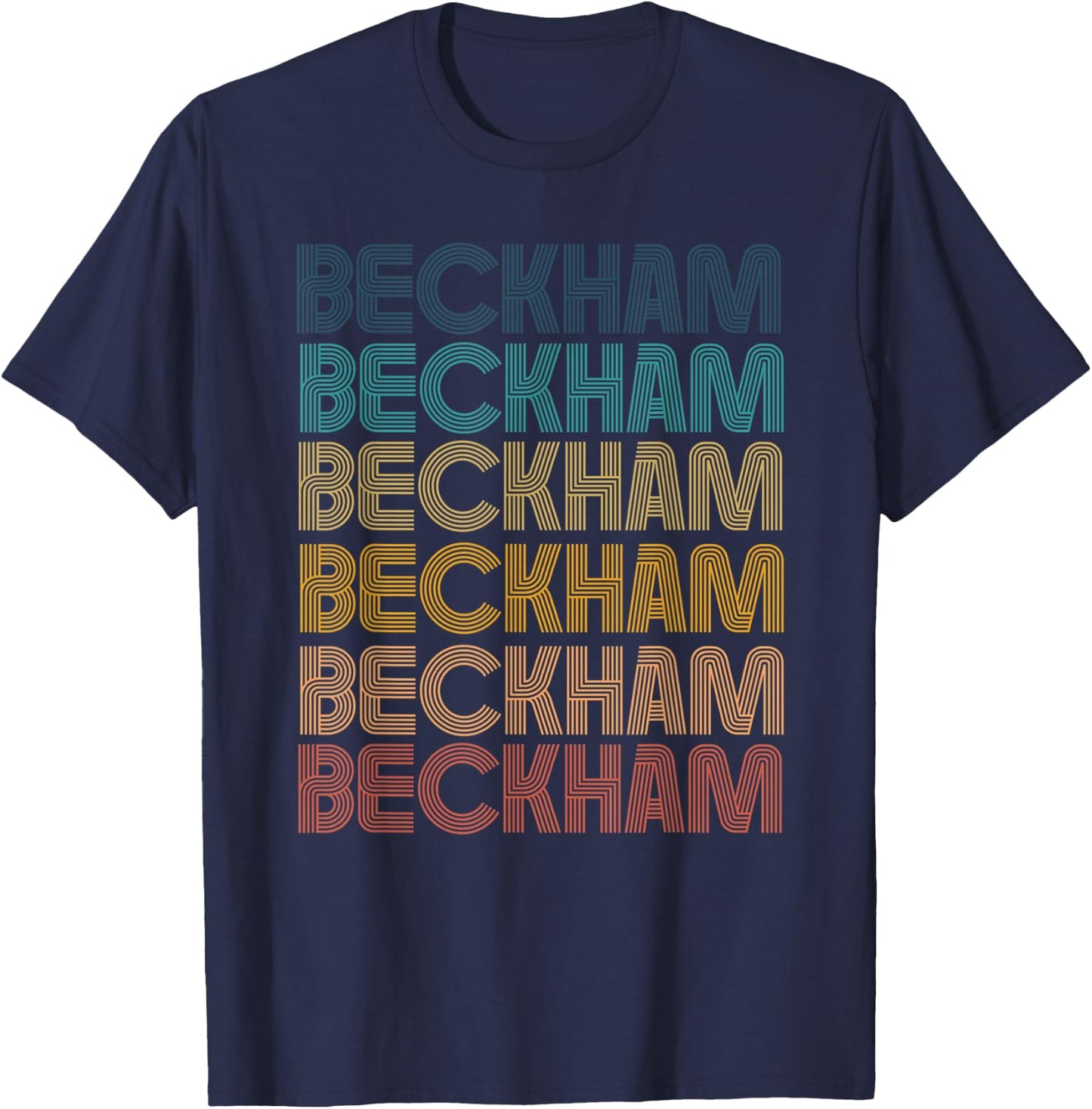 Retro Vintage BECKHAM Classic Name Cool 80s 90s T-Shirt - T-Shirt | Navy