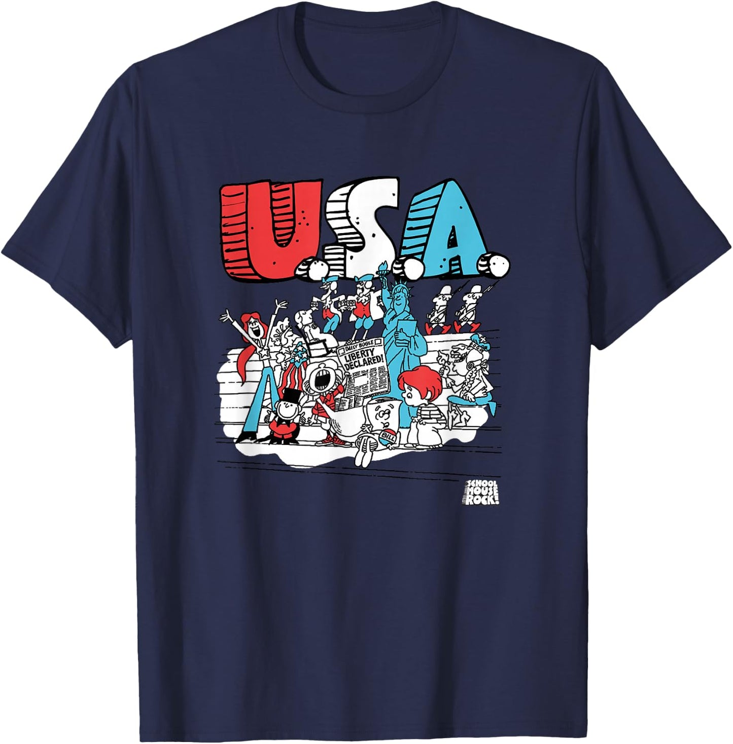 Schoolhouse Rock USA Celebration at The Capital Retro TV T-Shirt - T-Shirt | Navy