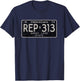 Vintage 1975 Michigan License Plate: Rep the 313 T-Shirt - T-Shirt | Navy