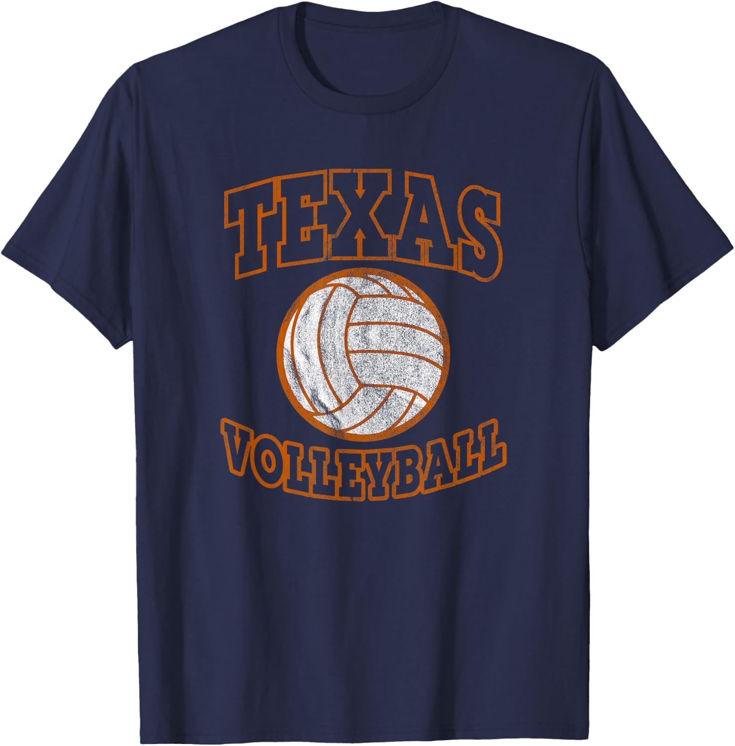 The Lone Star State Texas Volleyball Deez Texas Volleyball Vintage Distressed Black T-Shirt - T-Shirt | Navy