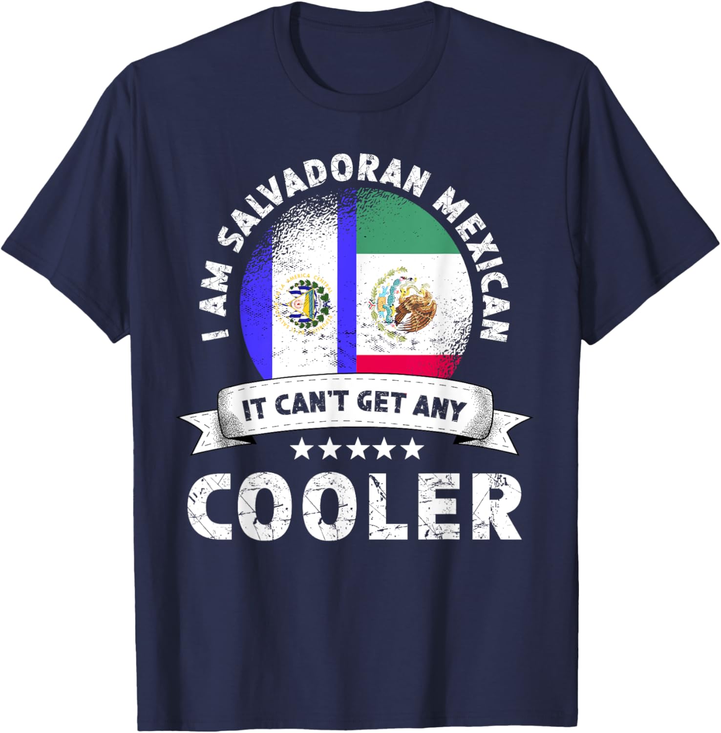 El Salvador Flag Mexico Grown Patriot Country Citizen Pride T-Shirt - T-Shirt | Navy