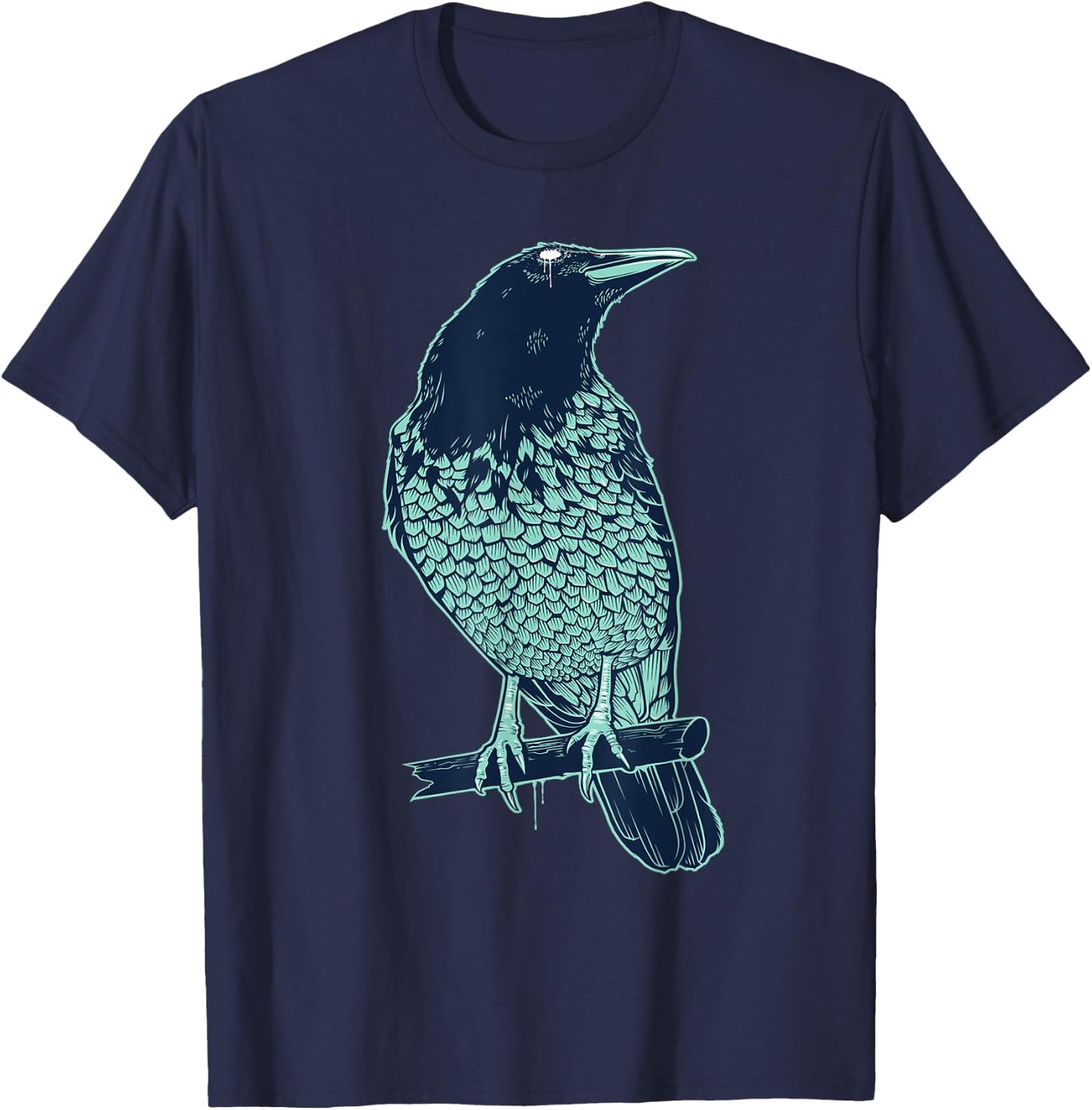 Colorful Raven Bird Illustration Graphic Art Outfit Crow T-Shirt - T-Shirt | Navy