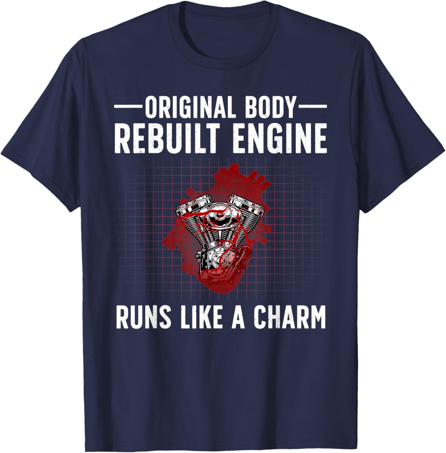 Open Heart Surgery Art Men Women After Transplant Recovery T-Shirt - T-Shirt | Navy
