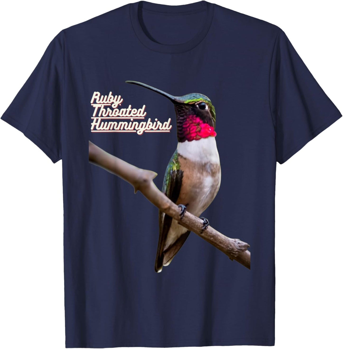 Ruby Throated Hummingbird T-Shirt - T-Shirt | Navy