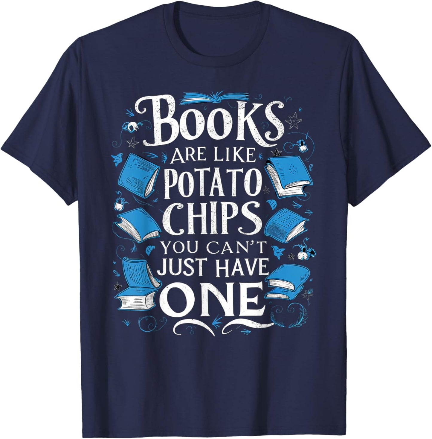 Bookworm Literature Book Saying Reading Writing Lover Quote T-Shirt - T-Shirt | Navy