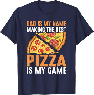 Father's Day Dad Best Pizza is My Game Pizza Making T-Shirt - T-Shirt | Navy