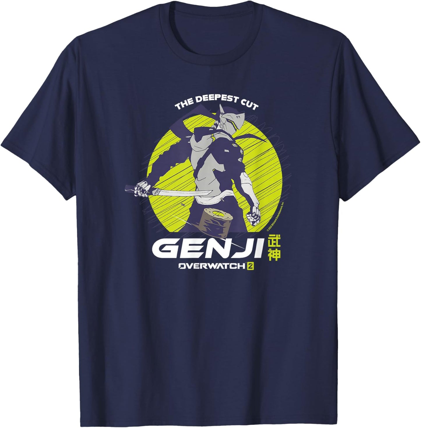 Overwatch 2 Genji The Deepest Cut Ninja Circle T-Shirt - T-Shirt | Navy