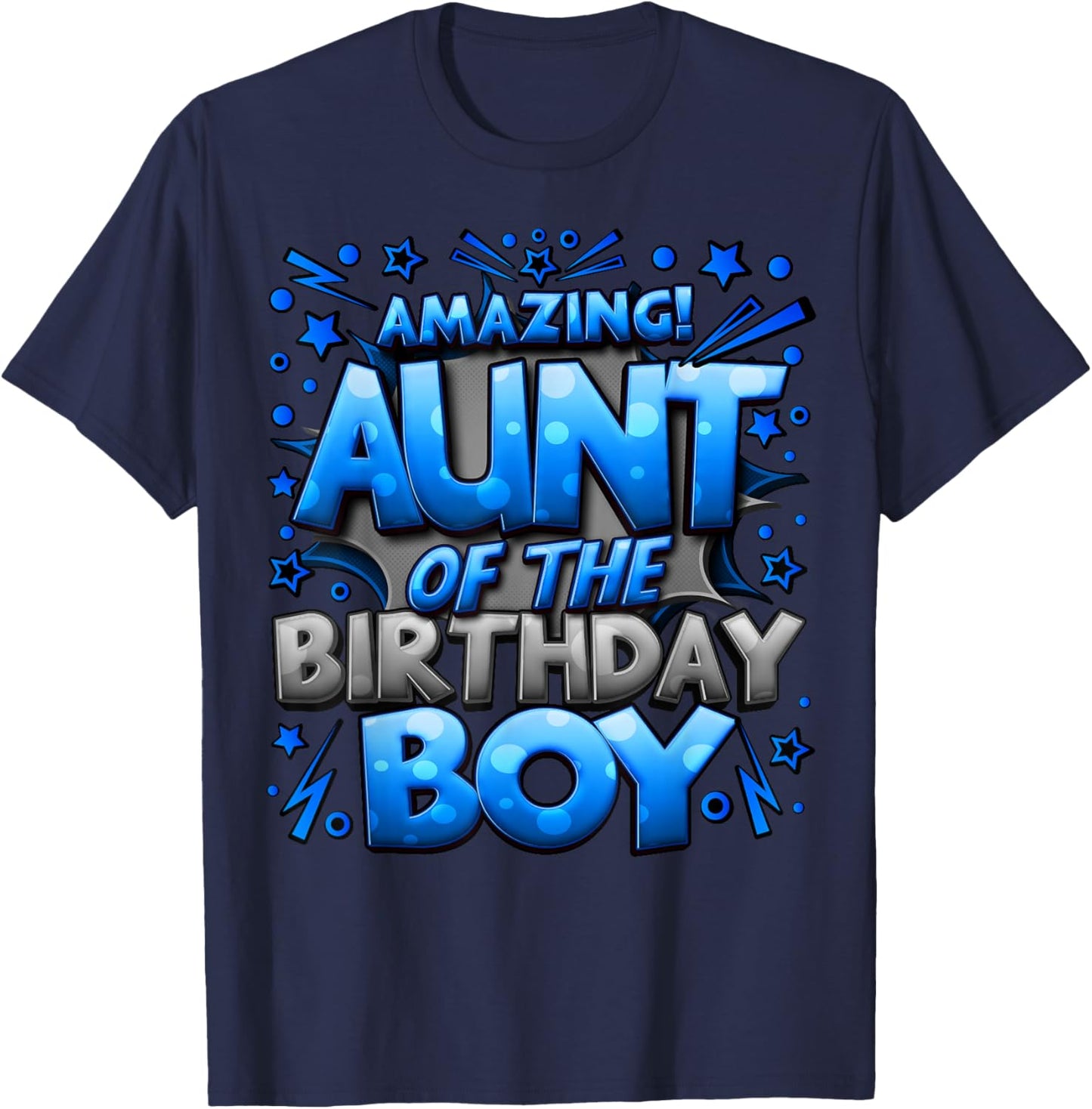 Aunt of the Birthday Boy Matching Family Of Boy Party T-Shirt - T-Shirt | Navy