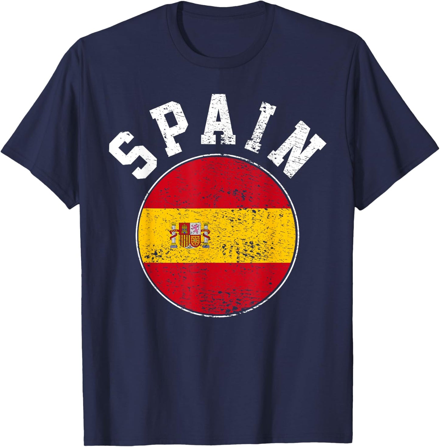 Spain Flag Vintage T-Shirt - T-Shirt | Navy
