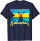 Bahamas Swimming Pig Flag Beach Caribbean Vacation Family T-Shirt - T-Shirt | Navy