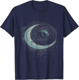 Vinyl Record Moon T-Shirt - T-Shirt | Navy