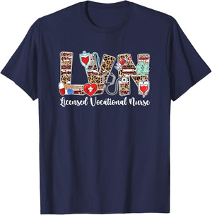 LVN Licensed Vocational Nurse LVN Nurse LVN Nursing T-Shirt - T-Shirt | Navy