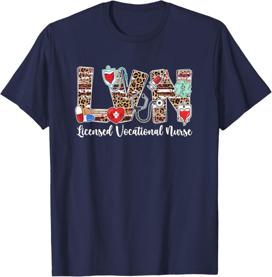 LVN Licensed Vocational Nurse LVN Nurse LVN Nursing T-Shirt - T-Shirt | Navy